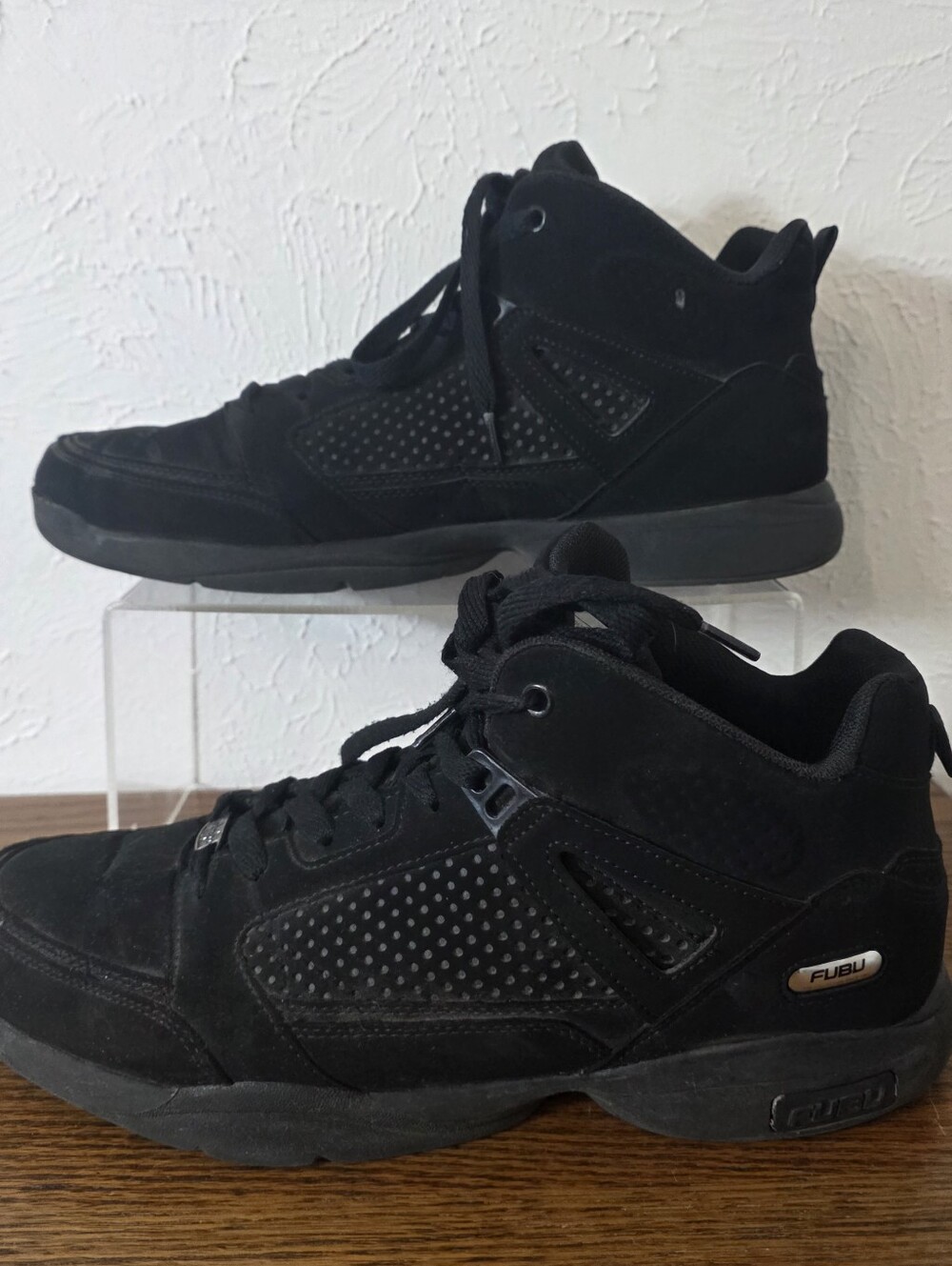 Vintage FUBU Knight Basketball High Top Sneakers Mens Size 12 Black Y2K